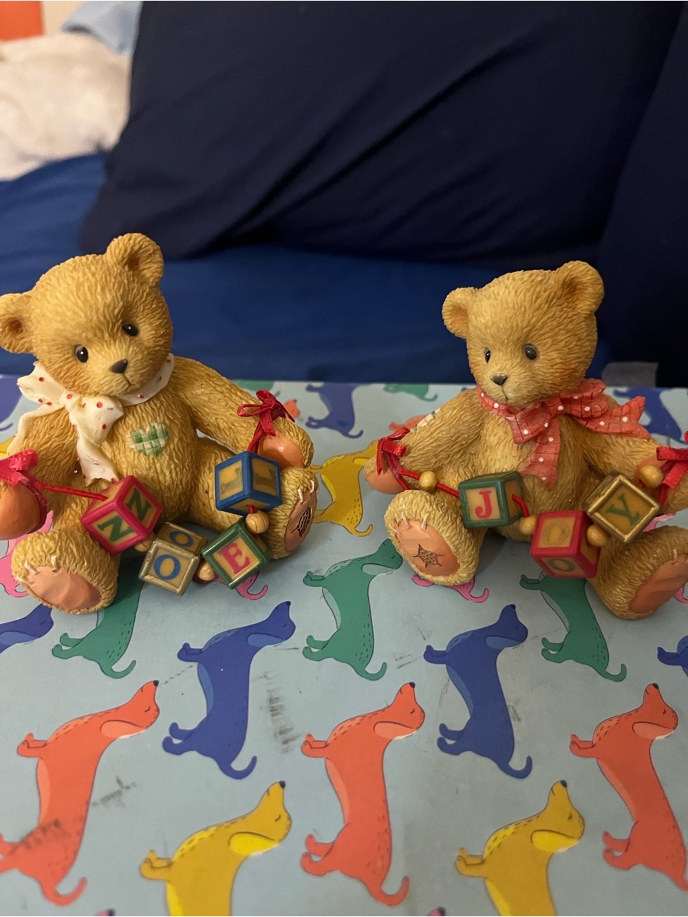 Enesco “Noel” and “Joy” Cherished Teddies Pair Vintage Bears
